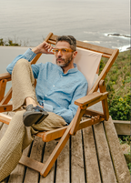 CAMISA CELESTE MAO COSTERA