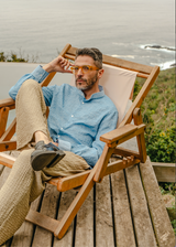 CAMISA CELESTE MAO COSTERA