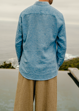 CAMISA CELESTE MAO COSTERA