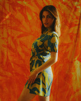 CONJUNTO PAREO-SHORT ABSTRACT FLOWERS