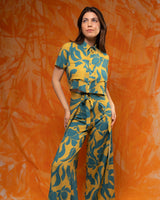 CONJUNTO PAREO-PANTALON ABSTRACT FLOWERS