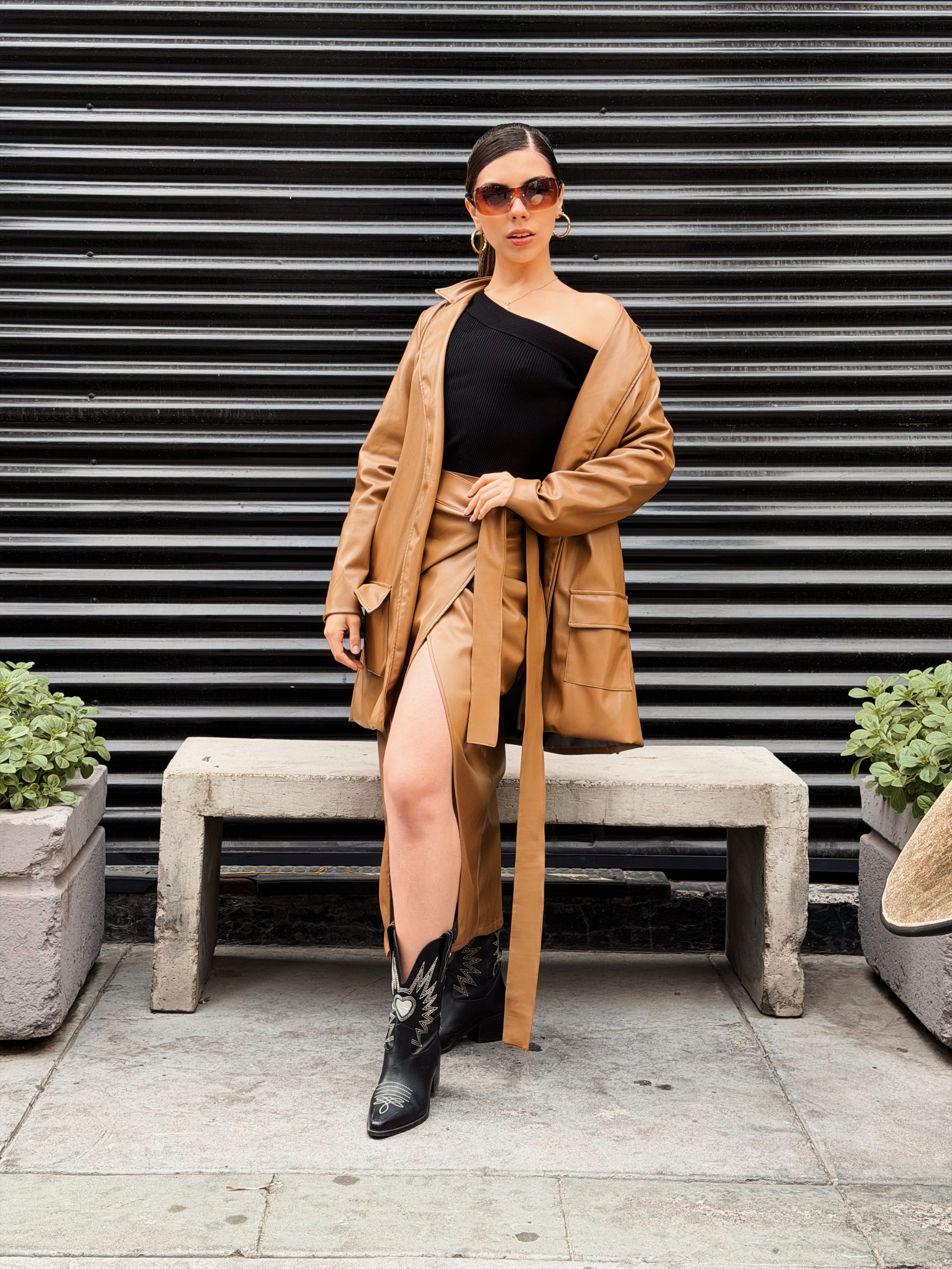 Falda - Camel Leather