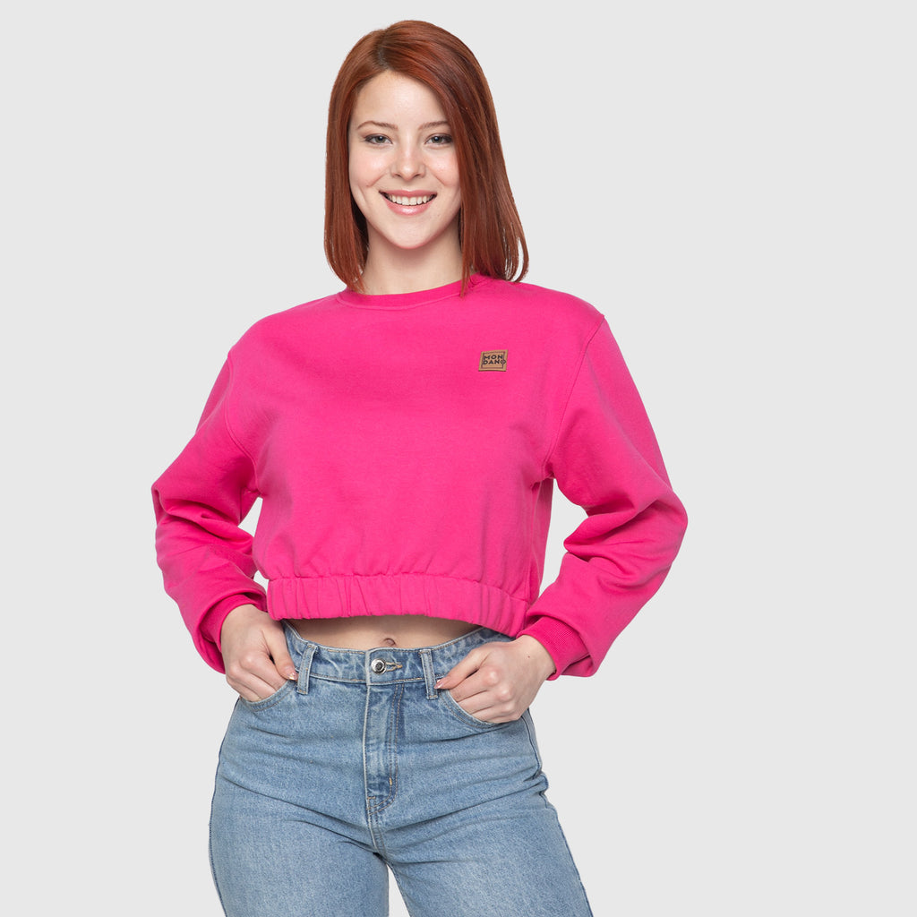 POLERON CROP TOP FUCSIA